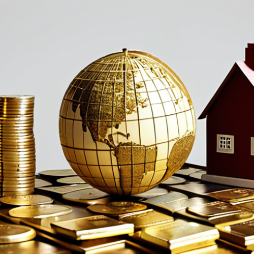 Home 4 Diversified Investment Portfolio**
Prompt: A visually diverse investment portfolio. Include stacks of coins, stylized bar graphs representing stocks and bonds, a miniature house representing real estate, and gold bullion. Show a globe in the background subtly illustrating global diversification. The overall aesthetic should be clean, modern, and professional, inspiring confidence in financial planning.
**